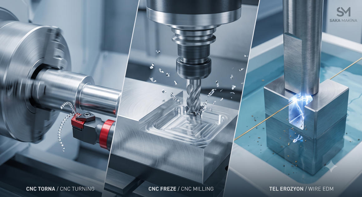 cnc-torna CNC Torna, Freze ve Tel Erozyon Arasındaki Farklar
